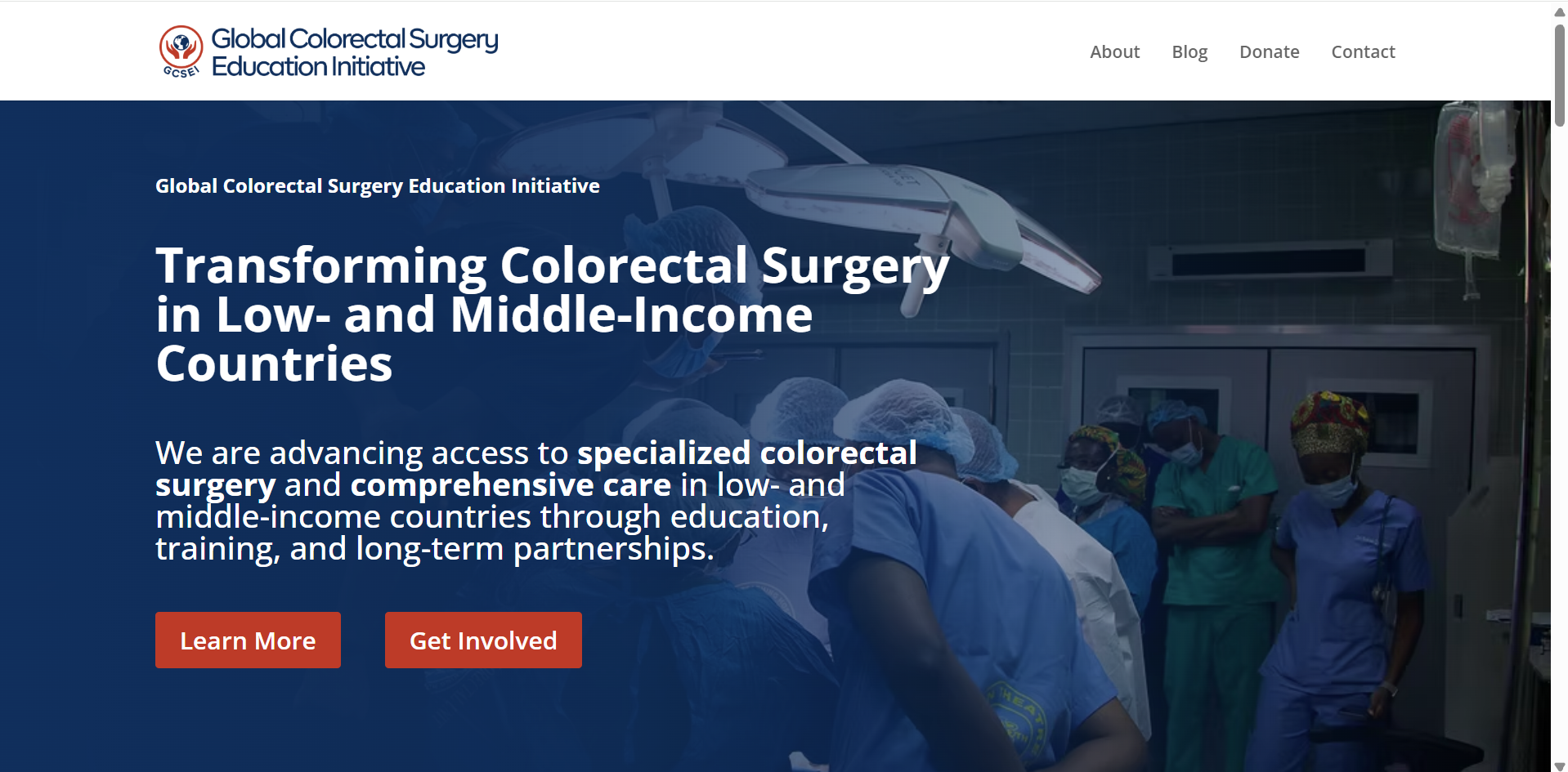 Global Colorectal Initiative website screenshot