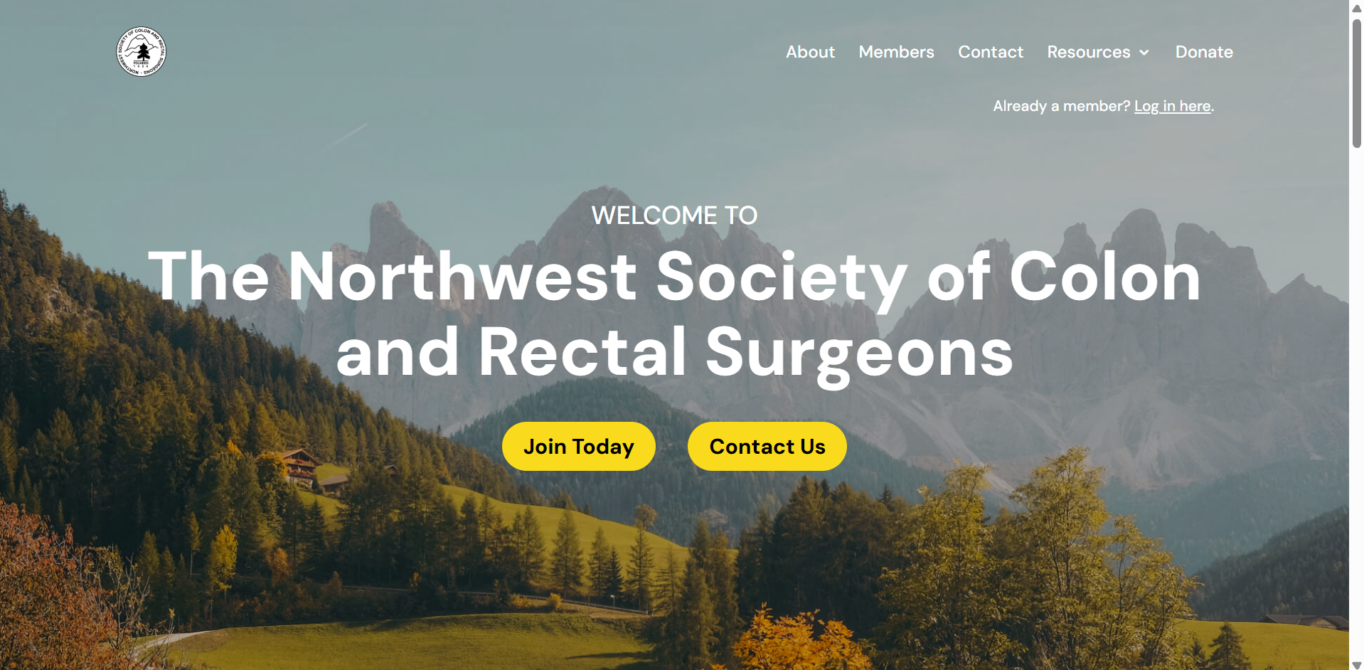 NW Colorectal Research Society website screenshot